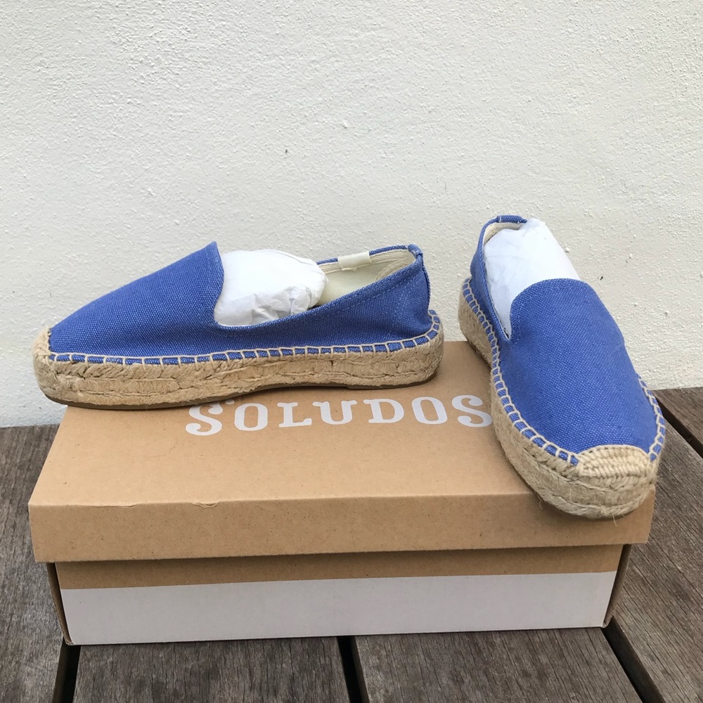 New blue Soludos with a little platform